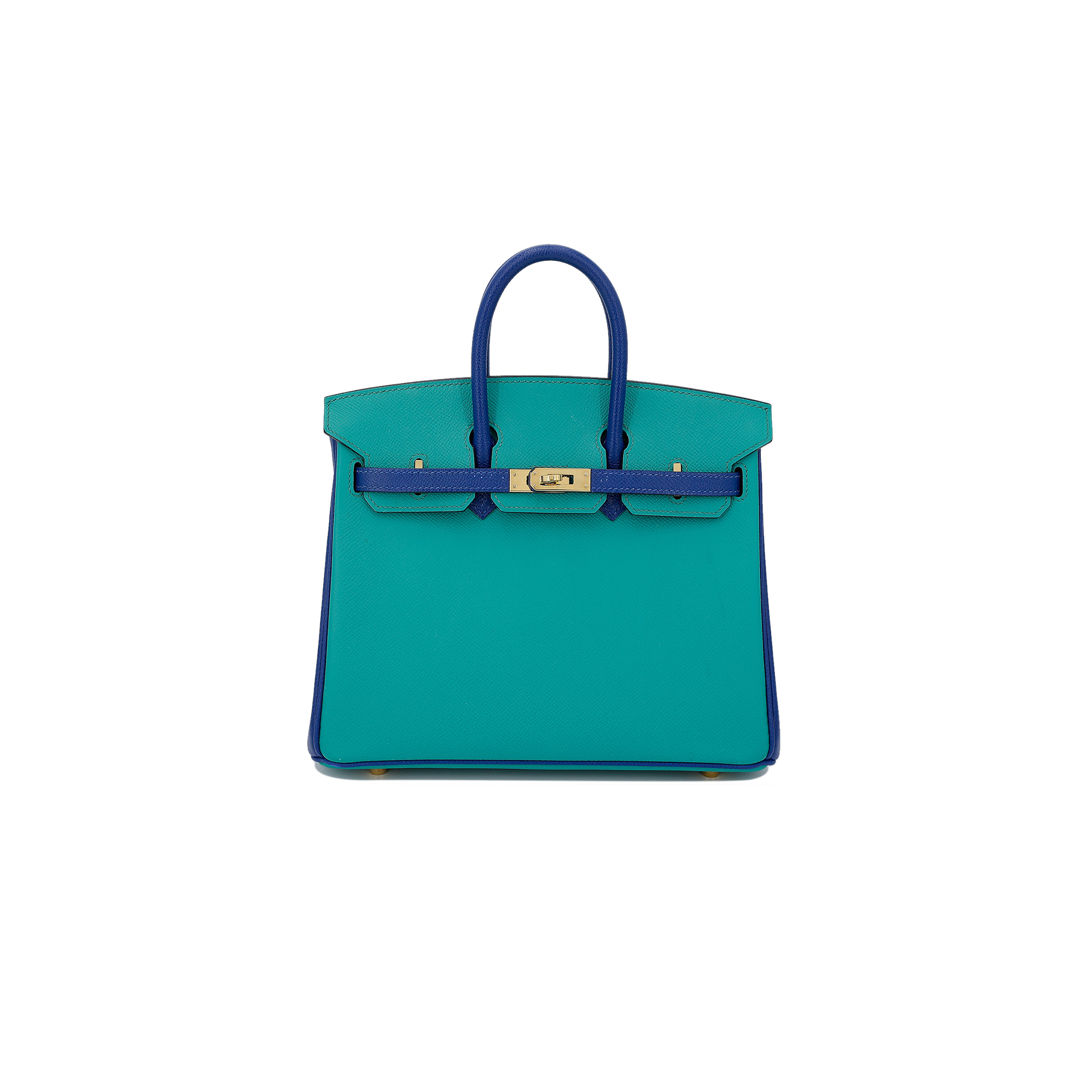 HERMÈS BIRKIN 35 EPSOM IN MALACHITE GREEN AND AQUA BLUE WITH GOLD BUCKLE H028369CK33 (35*28*18cm)